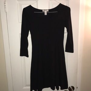 3/4 Sleeve Black Dress